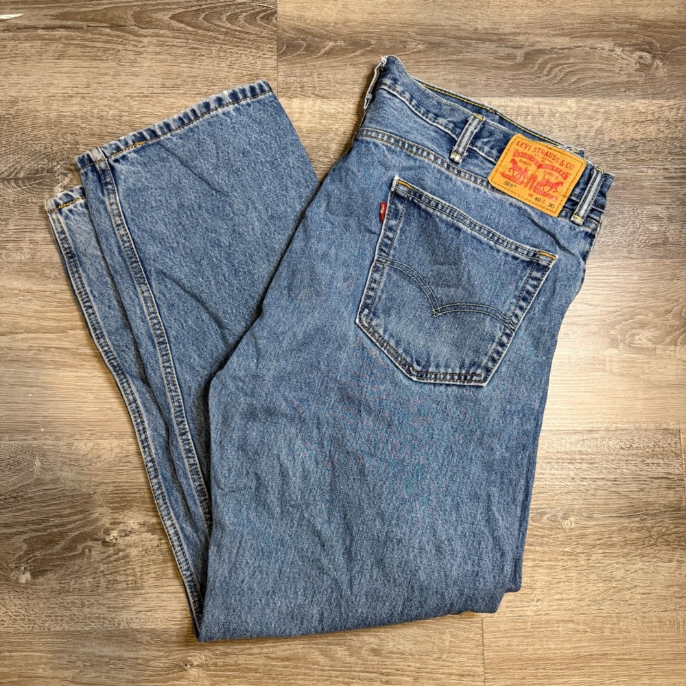 Levis 505 Regular Fit Mens Jeans 40x30 Medium Wash Blue Straight Leg Denim